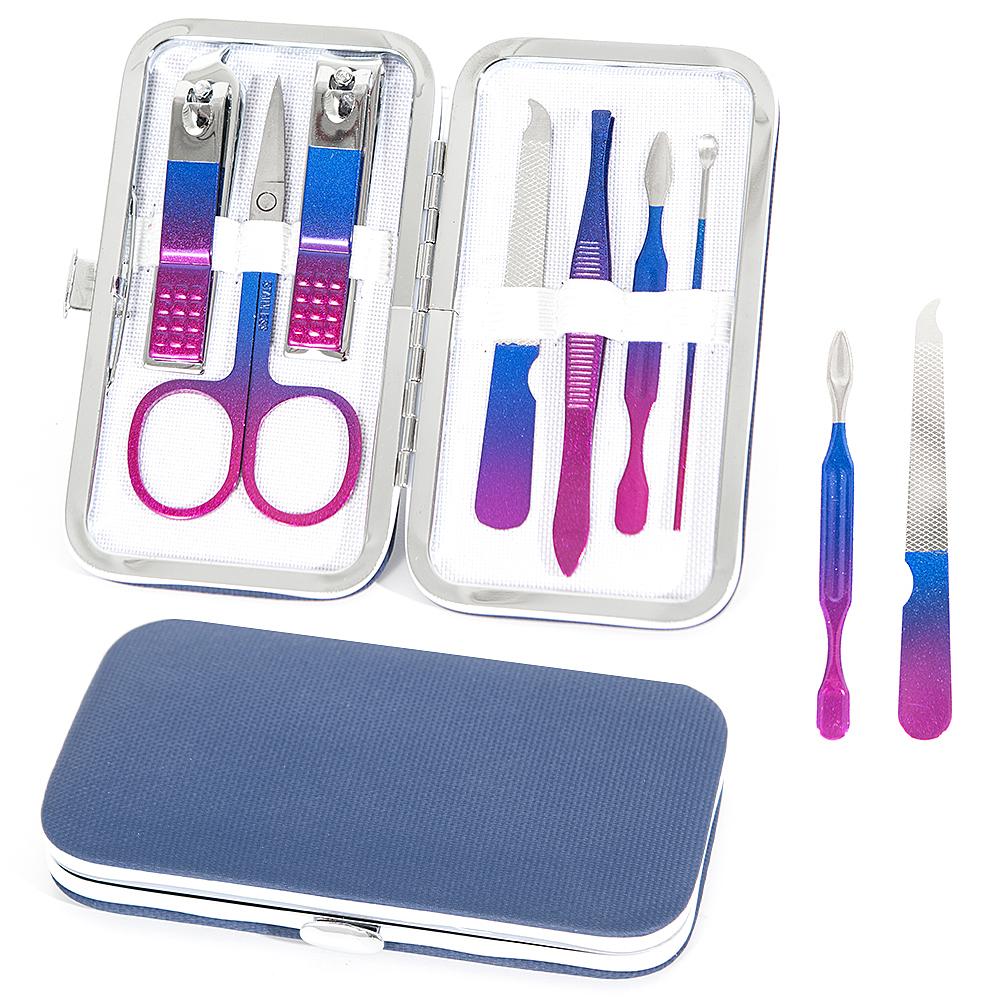 

Набор для ухода за ногтями из 7 предметов Набор для маникюра Личная гигиена, Набор кусачек для ногтей, Инструменты для ногтей с роскошным дорожным футляром, Подарки для мужчин и женщин Fa