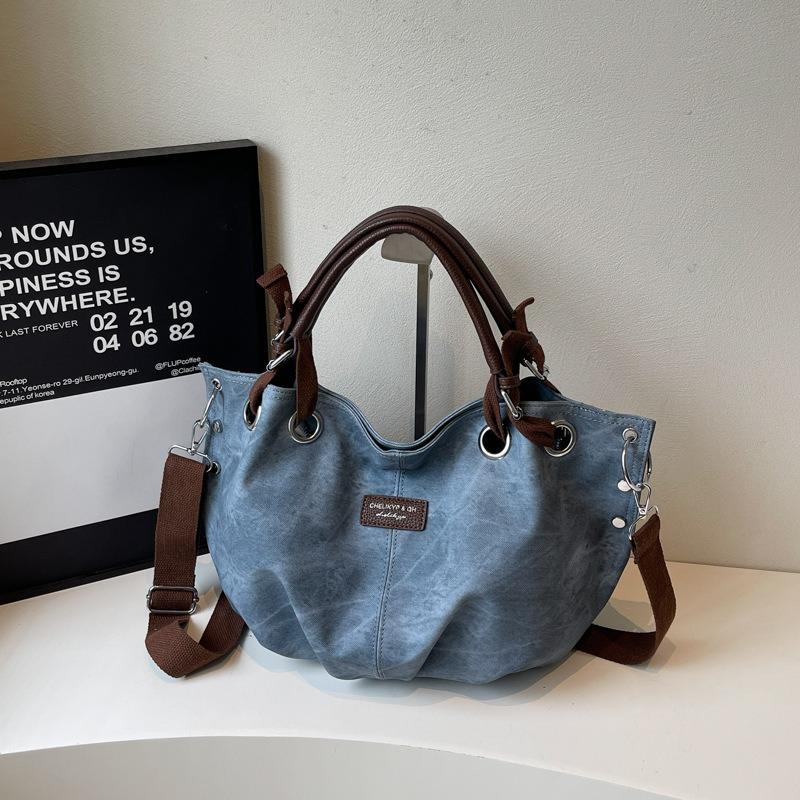 Vintage tote bag ladies commuter handbag lazy wind large capacity tooling bag student class bag