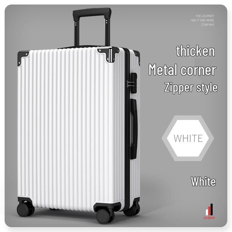 Ping Travel Suitcase: Large Capacity 28-Inch Leather Trolley with Lock for Men and Women, Compact Carry-on for Students.