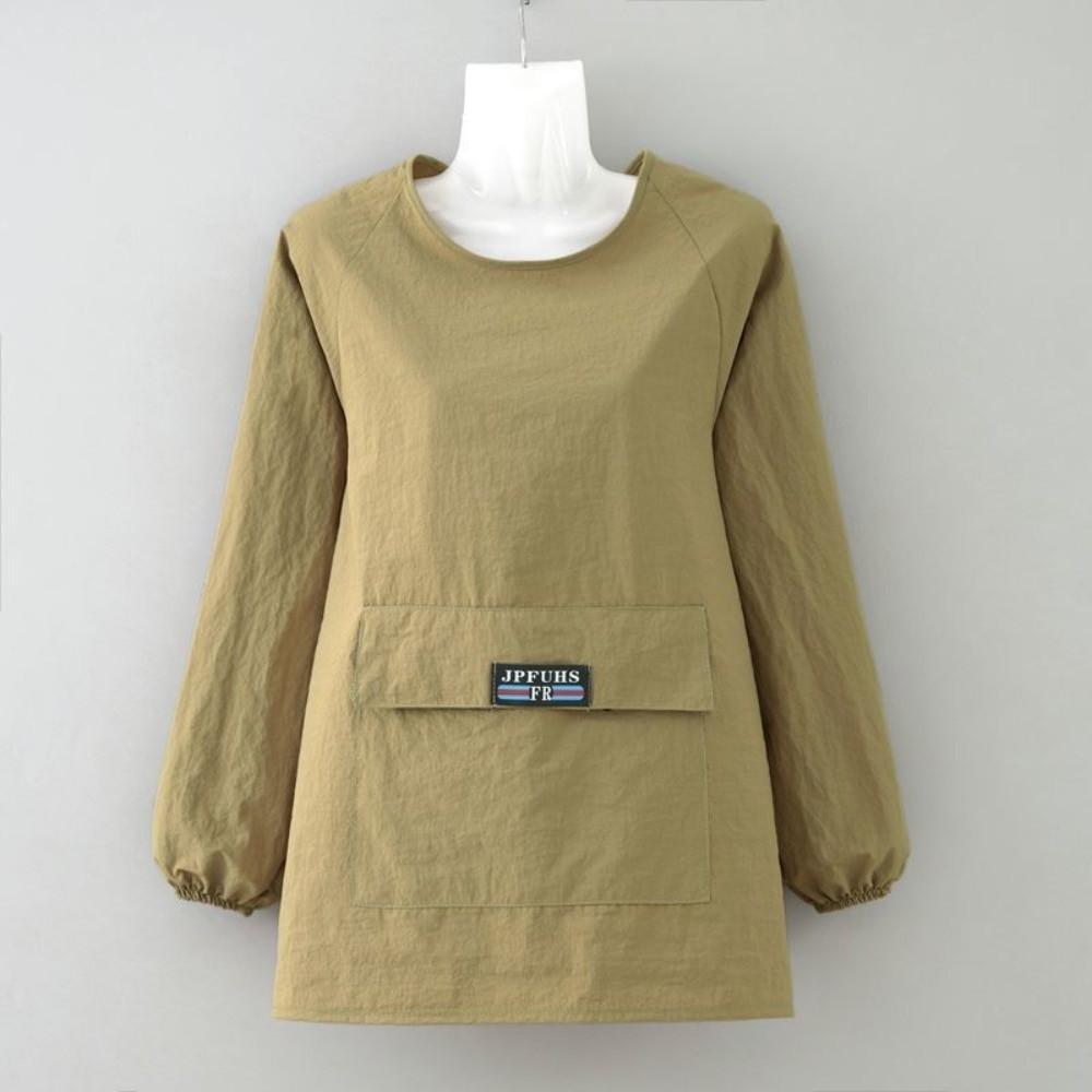 

New Taslon Cotton Long Sleeve Apron Waterproof Stain Resistant Kitchen Cover Up Breathable Catering Aprons Kitchen Use хаки