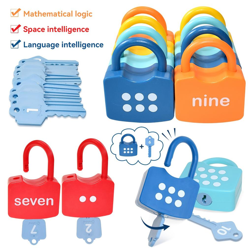 Children's Numbers 1-10 Lock And Key Counting Education Game Toy
