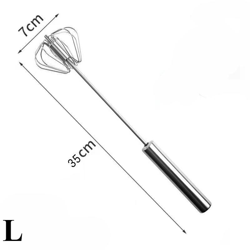 

Ручной пресс для взбивания яиц, вращающийся полуавтоматический миксер, миксер для кофе и молока, ручной кухонный инструмент для выпечки L серебряный