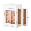 Jewelry Box, 360 Degrees Rotating Jewelry Organizer with Magnetic Door, Acrylic Window and Built-in 4 Necklace Hooks