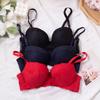 No Steel Rim Thin Sexy Lace Bra Gathered Side Closed Women's Natal Year Red Wedding Underwear Bra