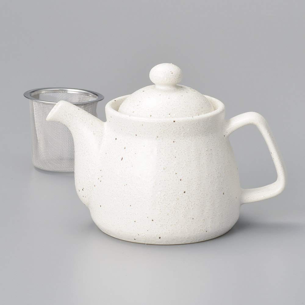 White Matte Weave Teapot [11 X 17 X 12cm, 600cc, 490g] [Pot]  Restaurant, Cafe, Tea, Break, Commercial Use