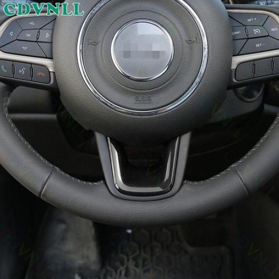 Steering Wheel Strip Panel Cover Trim 1* For Jeep Compass 2017- Bright Black
