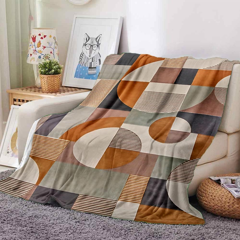 Abstract Geometric Patterns Blanket Soft Throw Blanket For Home Bedroom Bed Sofa Travel Office Solid Christmas Blanket