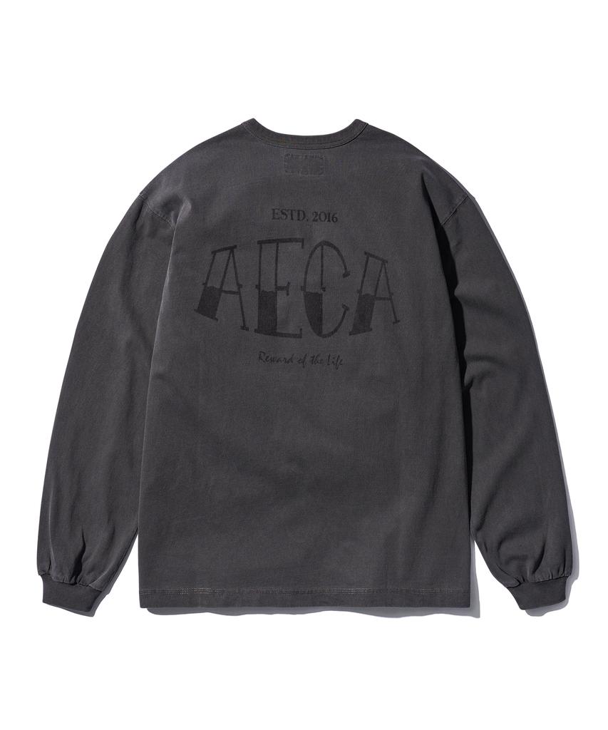 AECA Glass Painted Aeca Long Sleeve-Washed Charcoal