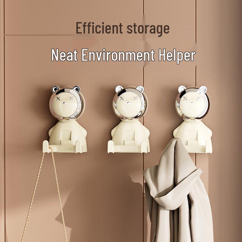 Cartoon Bear No-Drill Over-Door Double Hook