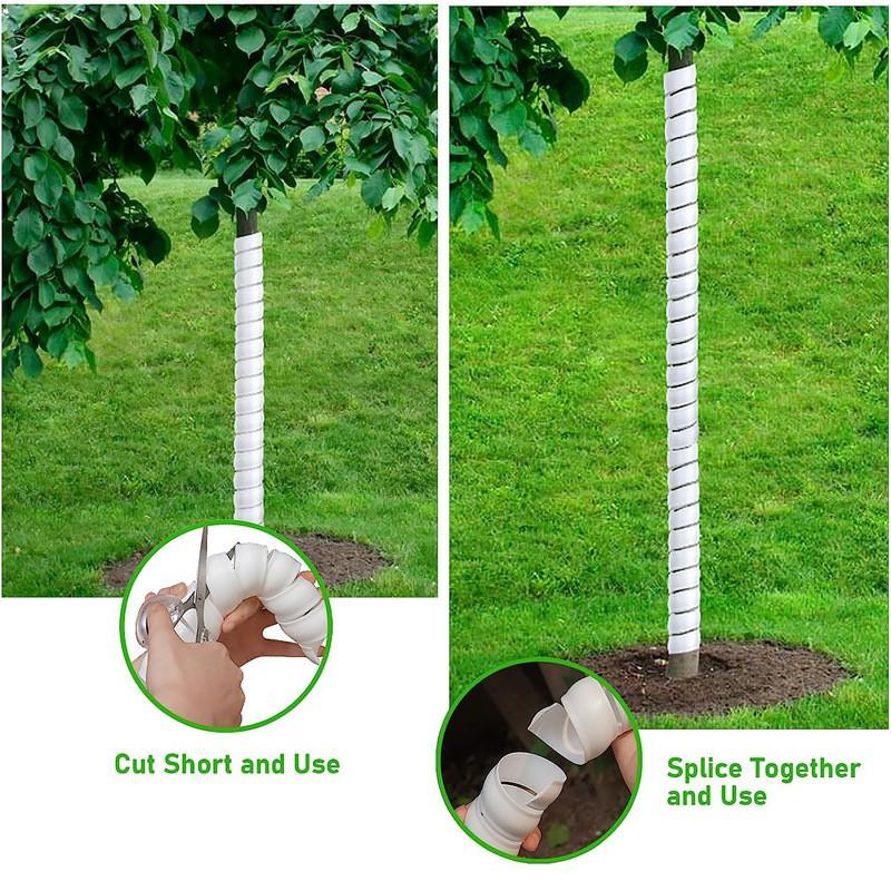 1 Large + 1 Small Tree Trunk Cover Plastic Tree Trunk Wrap Pipe Bark Protectors