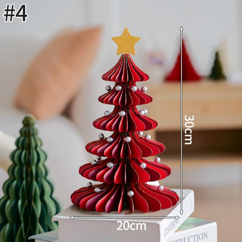 Paper Honeycomb Christmas Tree Merry Christmas Decoration Ornament New Year 2026 Party Favors Navidad Supplies Xmas Tree