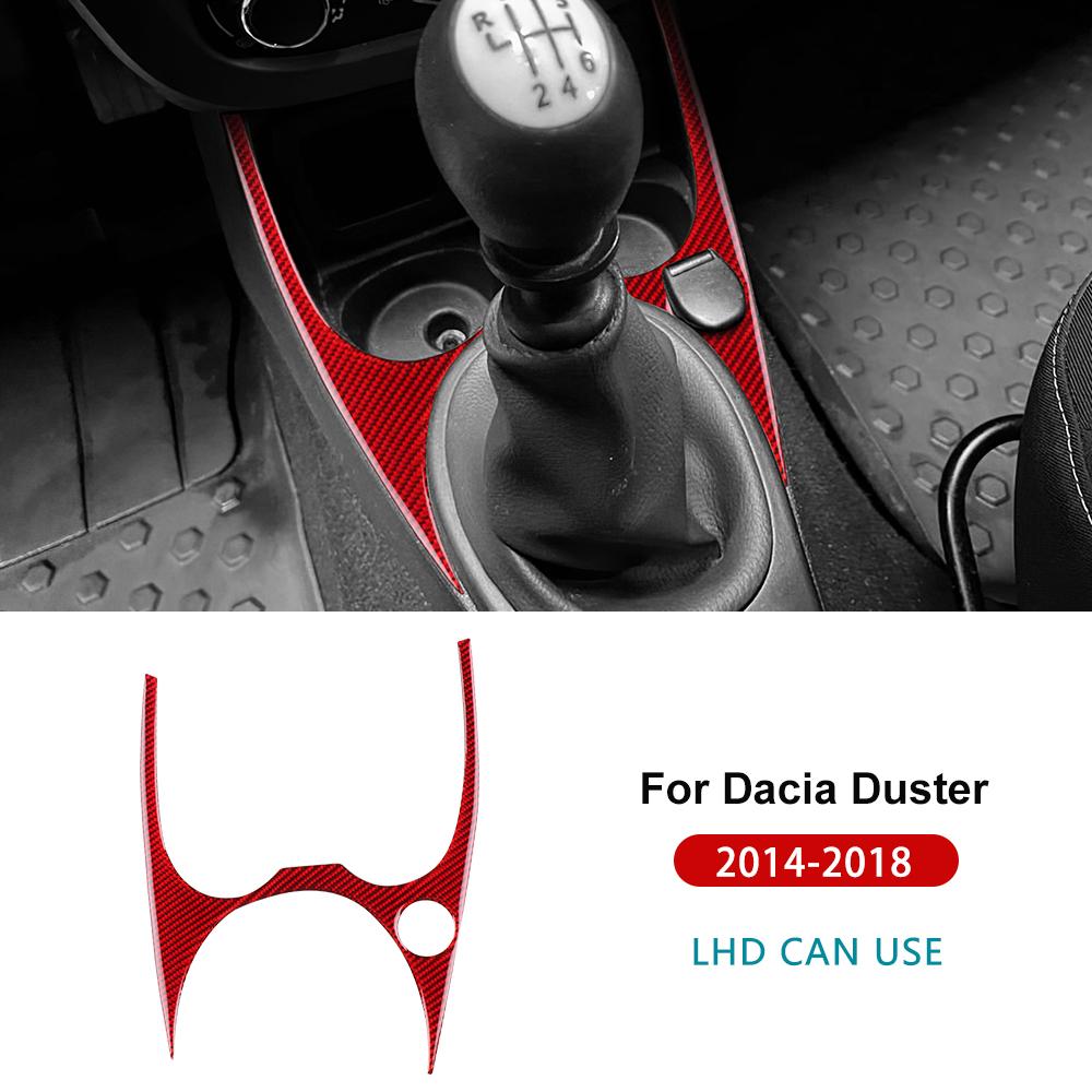 

Real Soft Carbon Fiber Sticker For Dacia Duster 2014 2015 2016 2017 2018 LHD RHD Car Water Cup Gear Shift Frame Interior Trim