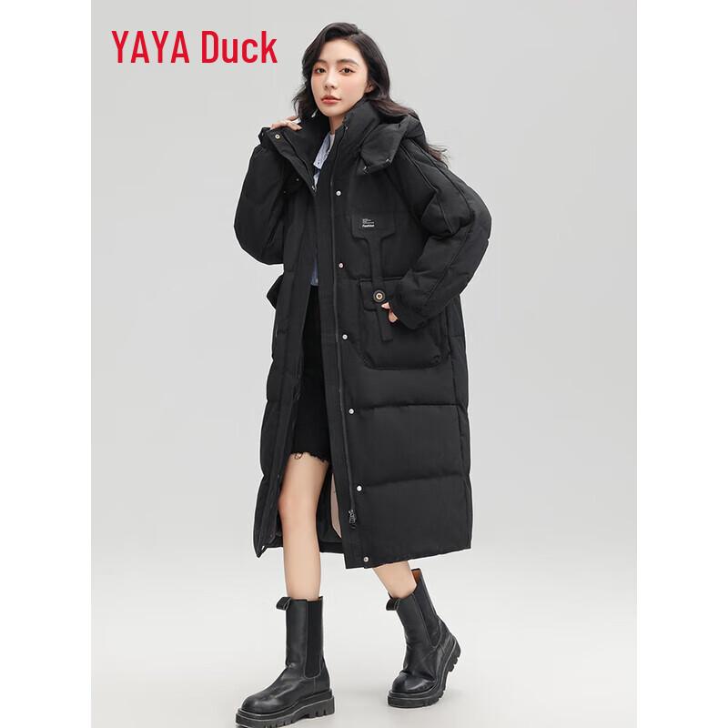 

YAYA Women s Patchwork Over-the-Knee Down Jacket S