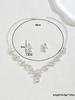 3PC Women's Trendy Claw Chain Series Leaf Droplet Necklace Earrings Zircon Set Wedding Banquet Party Holiday Gift