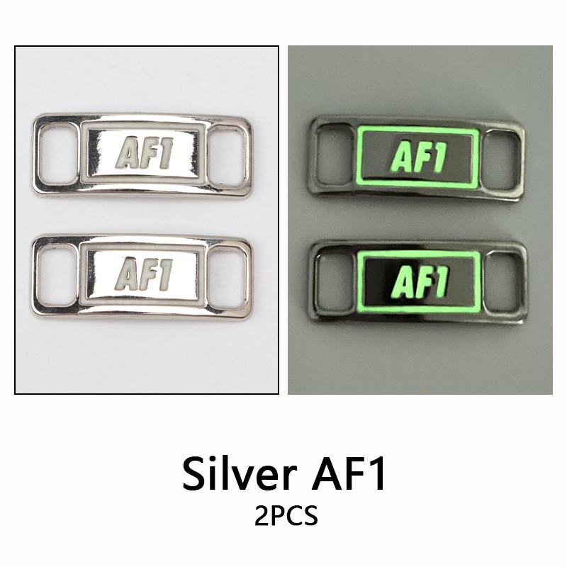 New AF1 Luminous Shoelaces Buckle Sneaker Decorations Glowing Metal Lock for Shoelace DIY Laces Chapa Shoe Accessories 2pcs/pair