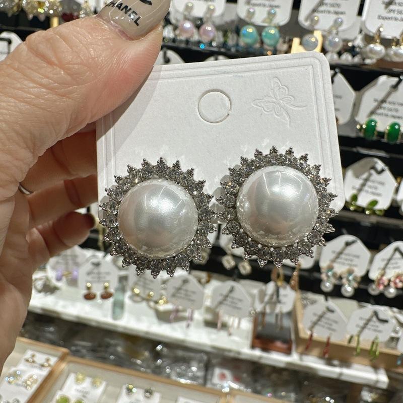 

Микро инкрустированные бриллиантами жемчугом солнечные простые серьги Серьги для женщин или украшения унисекс