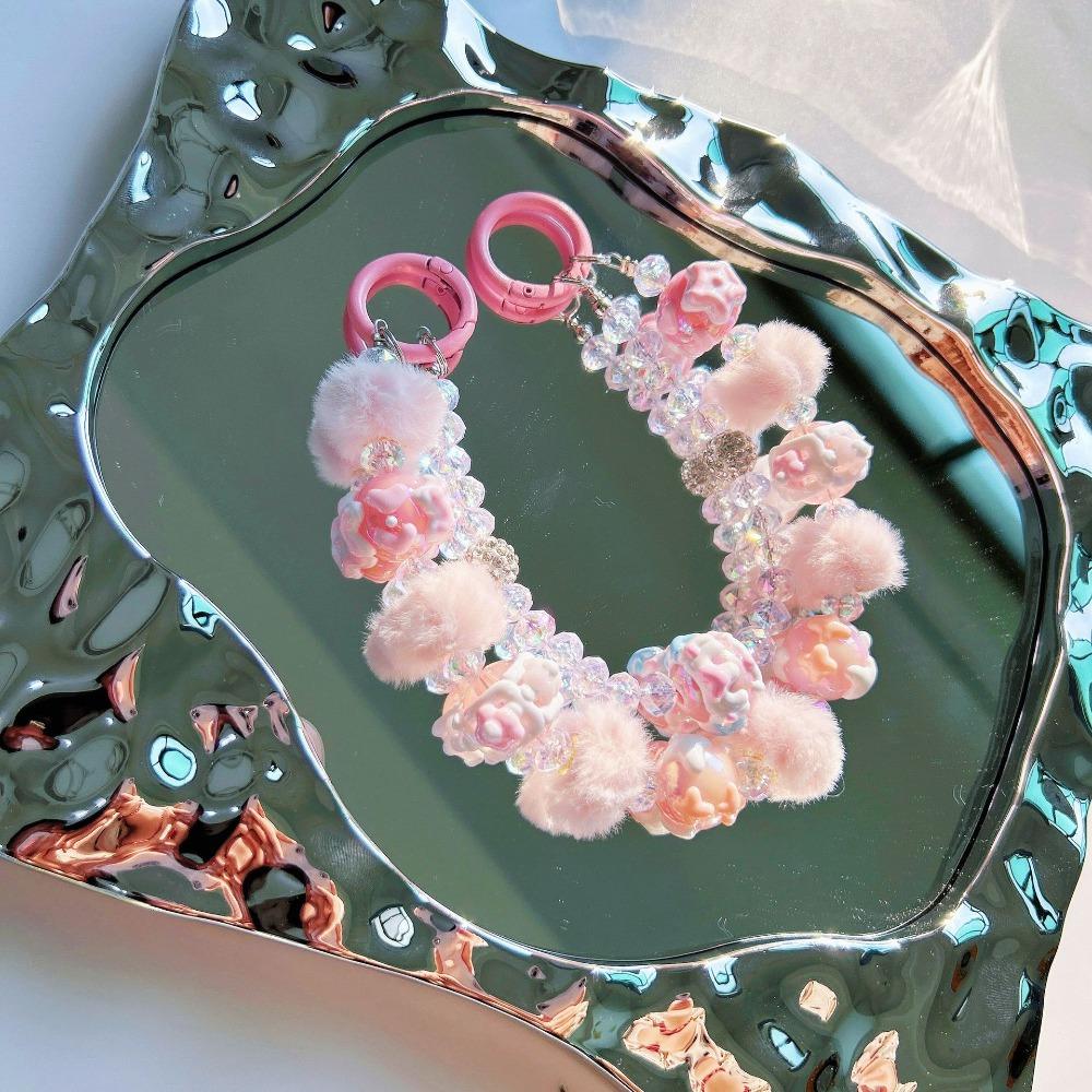 

Цепочка для телефона с помпоном, двойная цепочка, женский кулон для телефона для девушки