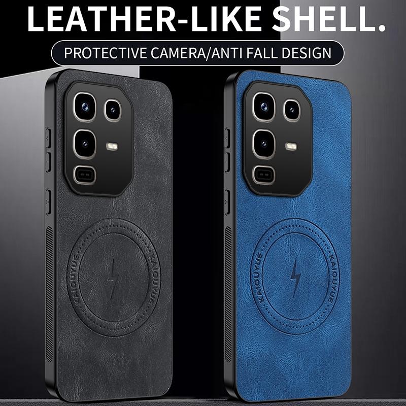 Magnetic Case For Infinix Note 50 Pro Plus Note50 4G 5G MagSafe Napa-textured PU Silicone Leather Back Cover Shockproof Bumper