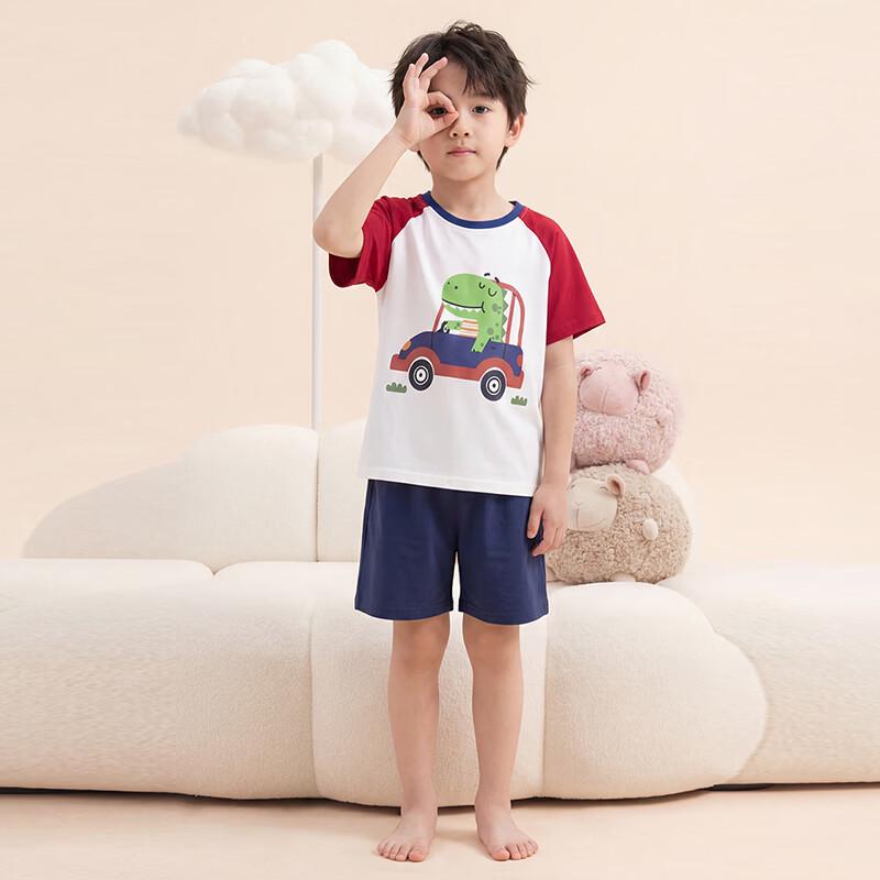 Fenteng Jungen Sommer Dinosaurier Auto Baumwolle Schlafanzug Set