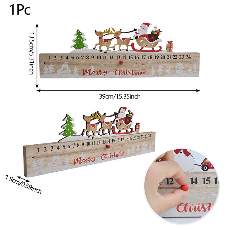 

1 шт. Деревянные украшения Подарки для отсчета времени Рождественский фестиваль Мобильный Практичный Расписной Декорации Календарь