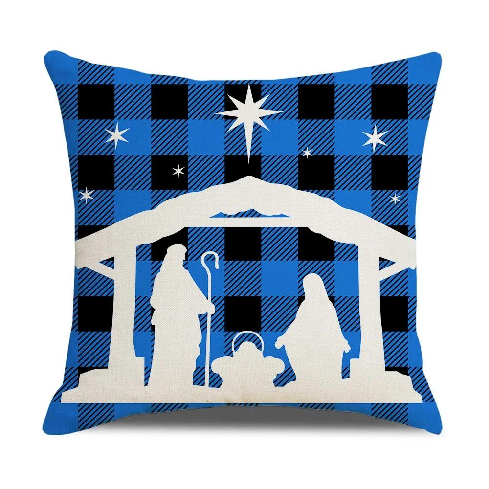 Xmas Cushion Cover Pillowcase Holiday Decor Christmas Pillow Covers Antler Bear Snowflake Christmas Tree Pillow Case