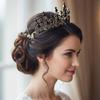 Luxurious Wedding Crowns Hairband with Rhinestones Decors Comfortable Styling Crownpiece For Bride And Reception Event