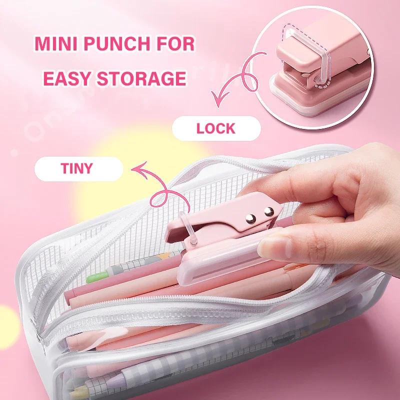 Single Ring Mini Hole Punch 1 Hole Cute Paper Punch Portable Round Hole Puncher  Office School Binding Supplies Stationery