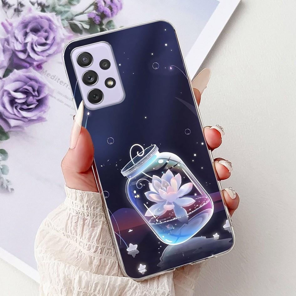 For Samsung Galaxy A52 A52s 5G Case SM-A526B SM-A528B Phone Cover Fashion Flower Soft Silicone Funda For Samsung A72 A 52 Bumper