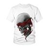 Neue männer Casual T-shirt Schädel Rock Straße Band 3D Druck Hip Hop Klassische Vintage Oansatz Lose Top Kurzarm