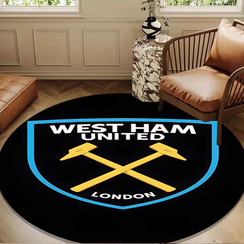Football Club Emblem Round Rug for Livingroom,Bedroom, Palyroom, Chair Rug, Area rug, Circle Carpet, Large Size Fan Christmas gift