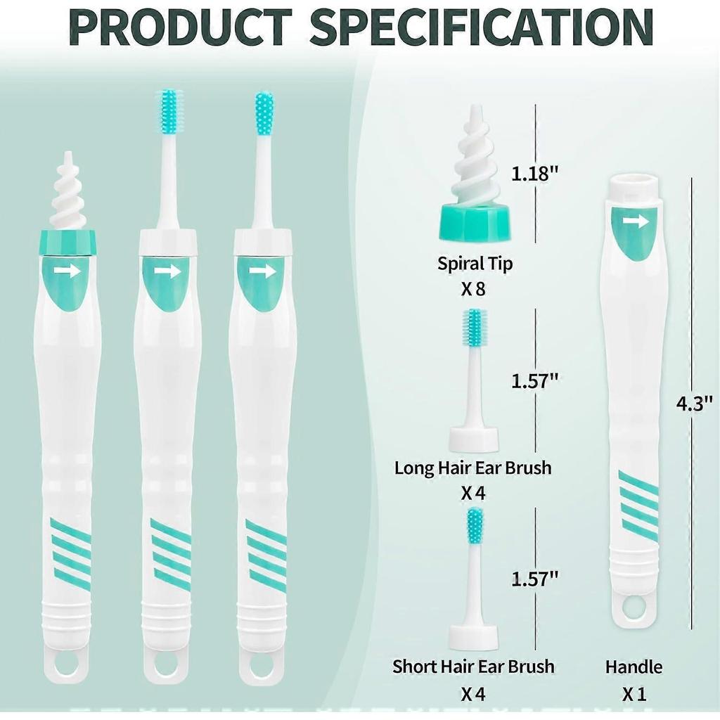 Q Grips Ear Wax Removal Tool 2025 Spiral Ear Wax Removal Kit Reusable and Washable Q-Grips Ear Wax Remover Soft Silicone Ear Cl