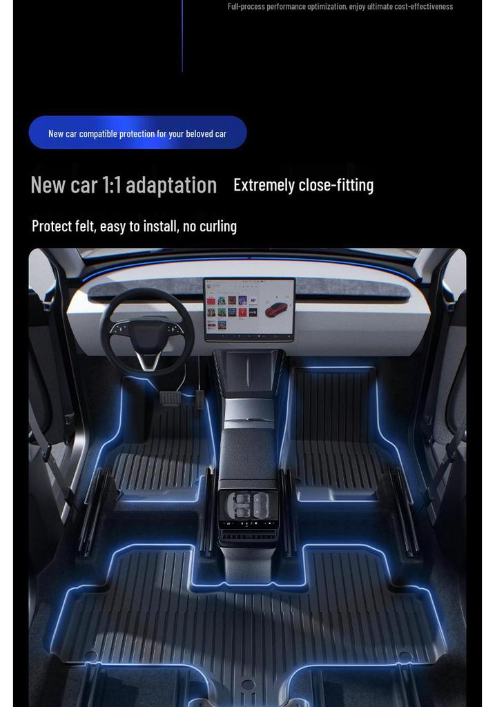 BJBT TPE Floor Mats for Tesla Model Y: Full Coverage, Refreshed Version