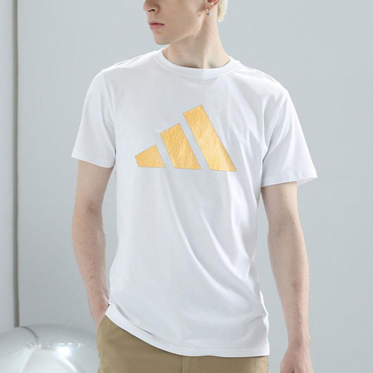 Adidas Taekwondo Pullover Round Neck Simple Short Sleeve T-Shirt Comfortable Striped Fashion Long Pants Casual Sports Suit ADICLTSPSTK-WG+TR30PT-BG