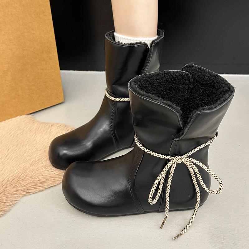 Flats Women's Boots Fur Casual Short Plush Cotton Shoes  Fashion Winter Ankle Snow Boots  Dress Sport Warm Mujer Botas