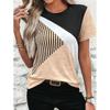 Sommer Mode T-Shirt Damen Einfach Diagonale Streifen 3D Gedruckt Street Casual Harajuku T-Shirt Damen Rundhals T-Shirt Oberteile Kleidung