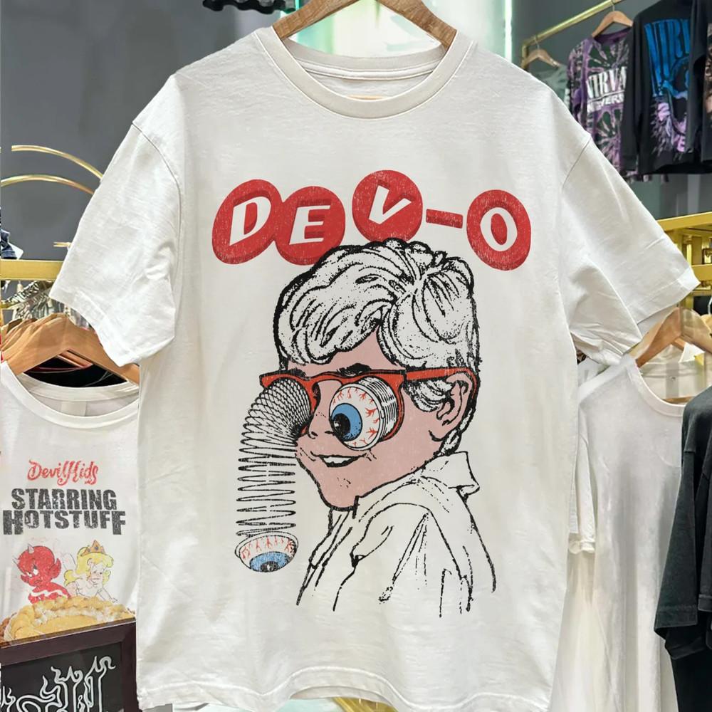 

Devo Slinky Eyes White Cotton Shipped From USA T Shirt Full Size S-5XL Unisex T-Shirt S