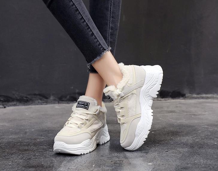 Boty Dámské Podzim Zima Nová Móda Teplé Plyšové Platformové Tenisky Dámské Ležérní Zvýšení Sportovní Boty Zapatos De Mujer