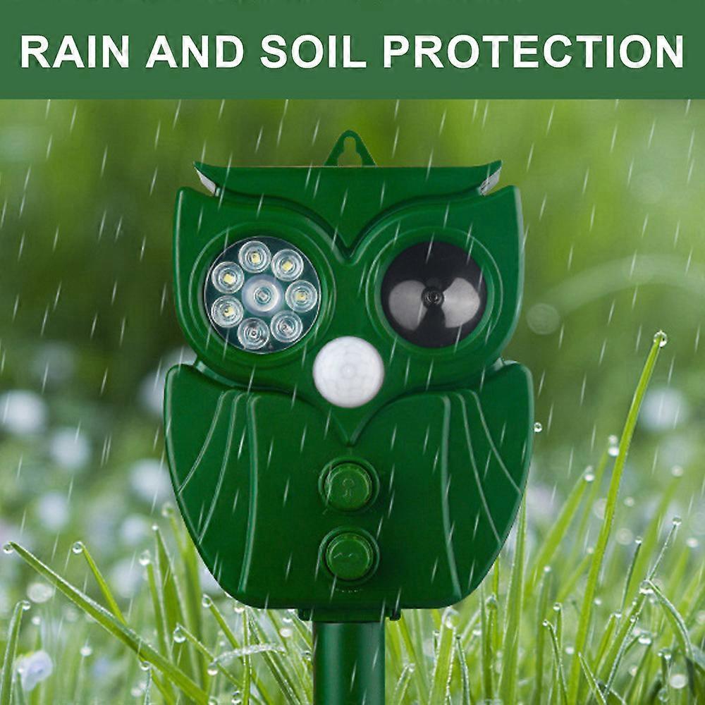 Solar Animal Repeller, Outdoor Ultrasonic Repellent Devices, Waterproof Deterrent for Yard, Repel Raccoon Skunk Out of Garden