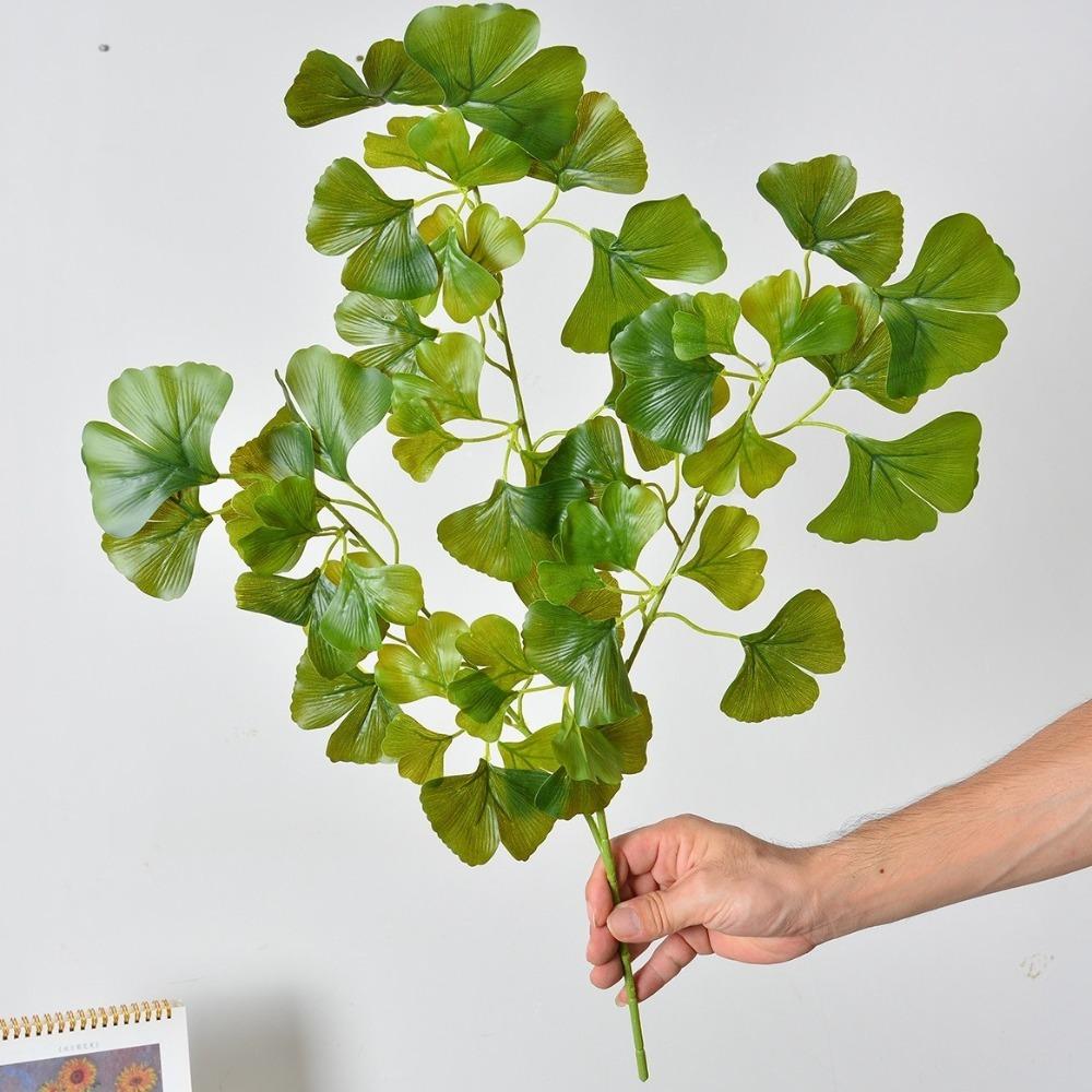 Plastic Simulation Plants Elegant Ginkgo Leaf Plant Fake Ginkgo Stems Living Room