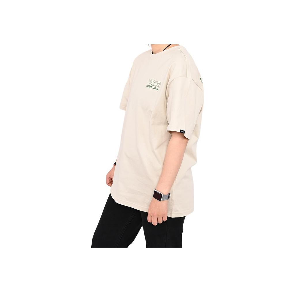 Vans Custom Classic Sports Leisure Series Fashion Breathable Simple Versatile Pullover Short Sleeve T-Shirt Men T-Shirts Beige VN000NNJ2N1