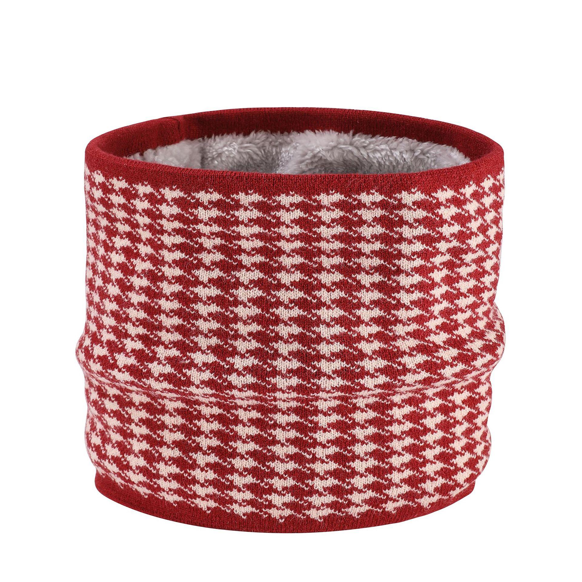 

Мужская и женская мода, зимняя теплая шея с рисунком «гусиная лапка», защита от холода для езды на велосипеде, универсальный чехол для шеи с флисовой подкладкой красный