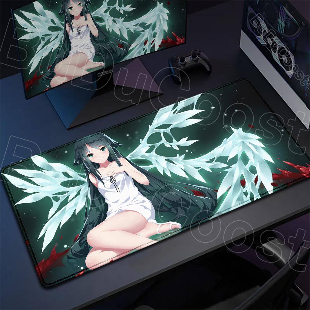 Laptop Washable Desktop Gaming Keyboard Mat PC Rubber Accessories Locking Edge 900x400mm Black S-Saya No Uta Mousepad XXL Carpet