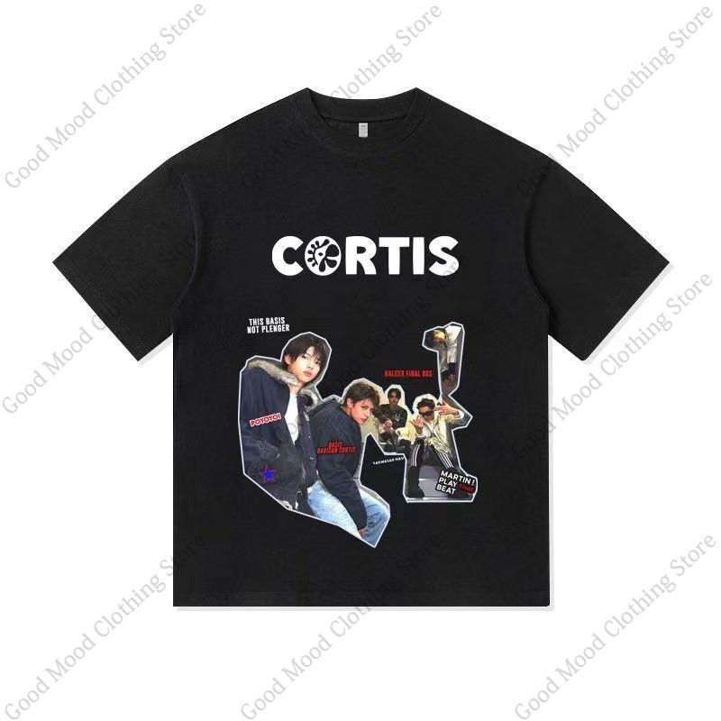 CORTIS Print T Shirt Fashion Street Hip Hop Retro JUHOON KEONHO SEONGHYEON Print Tshirt Kpop Fans Cotton Short Sleeve Tee Tops