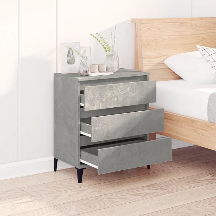 823052 vidaXL Buffet Concrete Grey 60x35x70 Cm Engineered Wood