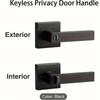 1 pair Black Door Handles Privacy Door Levers, Interior Door Knobs Square Door Levers Heavy Duty Door Locks for Bedroom Bathroom