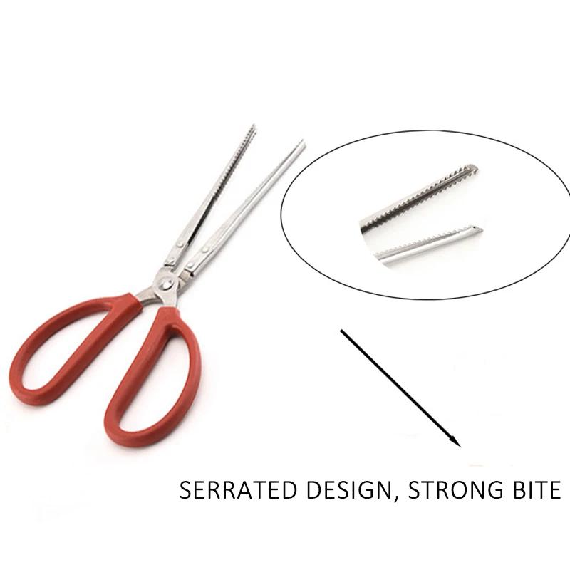 Durable Seafood Hand Tool Stable Multifunction Stainless Steel Crab Tongs Eels Clip Long Handle Kitchen Anti Slip