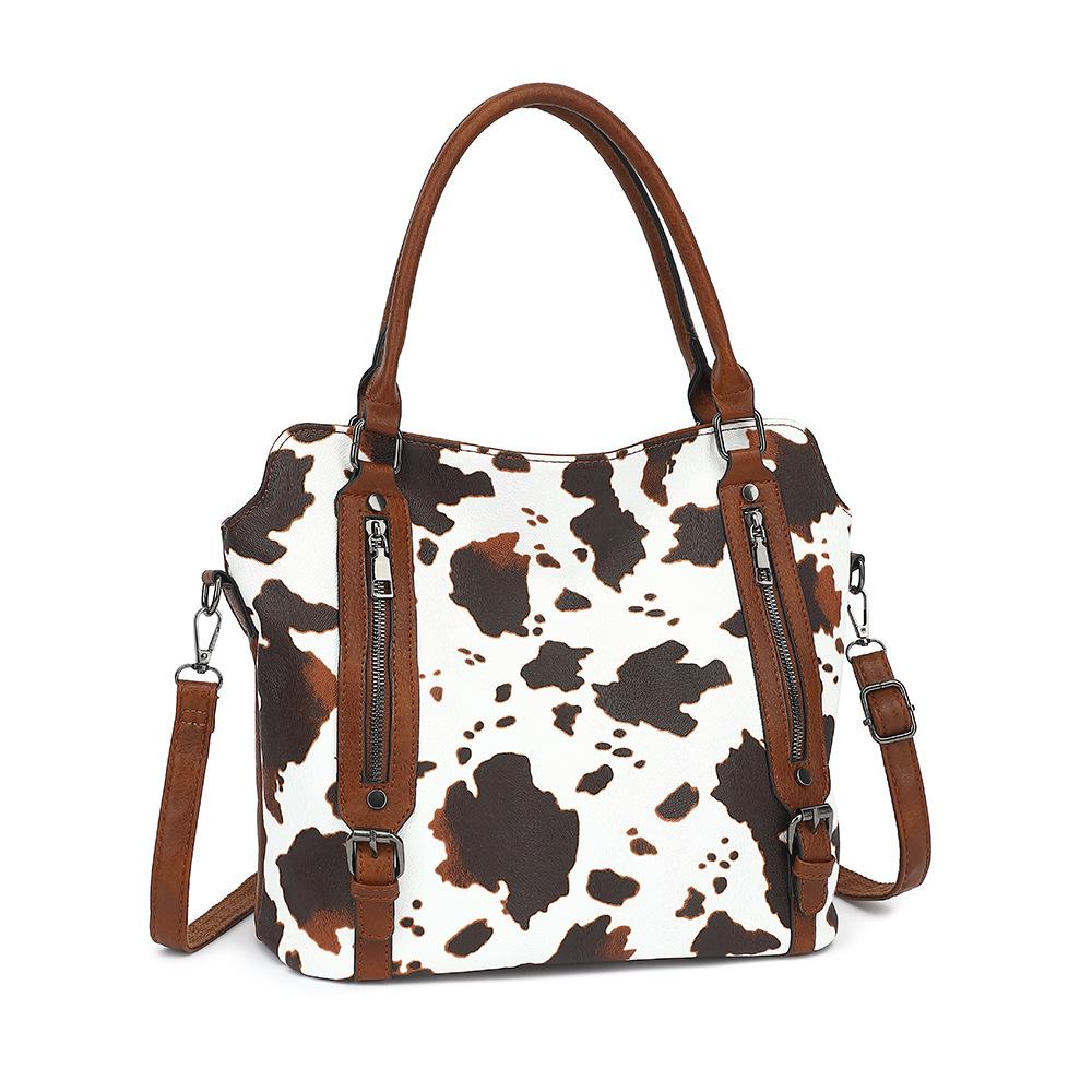 Milk Print Retro Large Capacity Multi Folding Soft Wearable Crossbody Bag (Spacious Foldable Shoulder Bag for Commuting)
