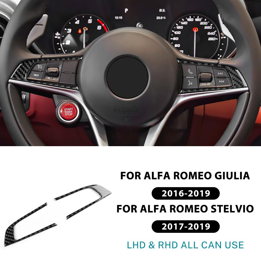 Rámky s nálepkami na tlačítka volantu Pro Alfa Romeo Giulia 2016- Pro Stelvio 2017- Interiérové doplňky pro auto Stelvio