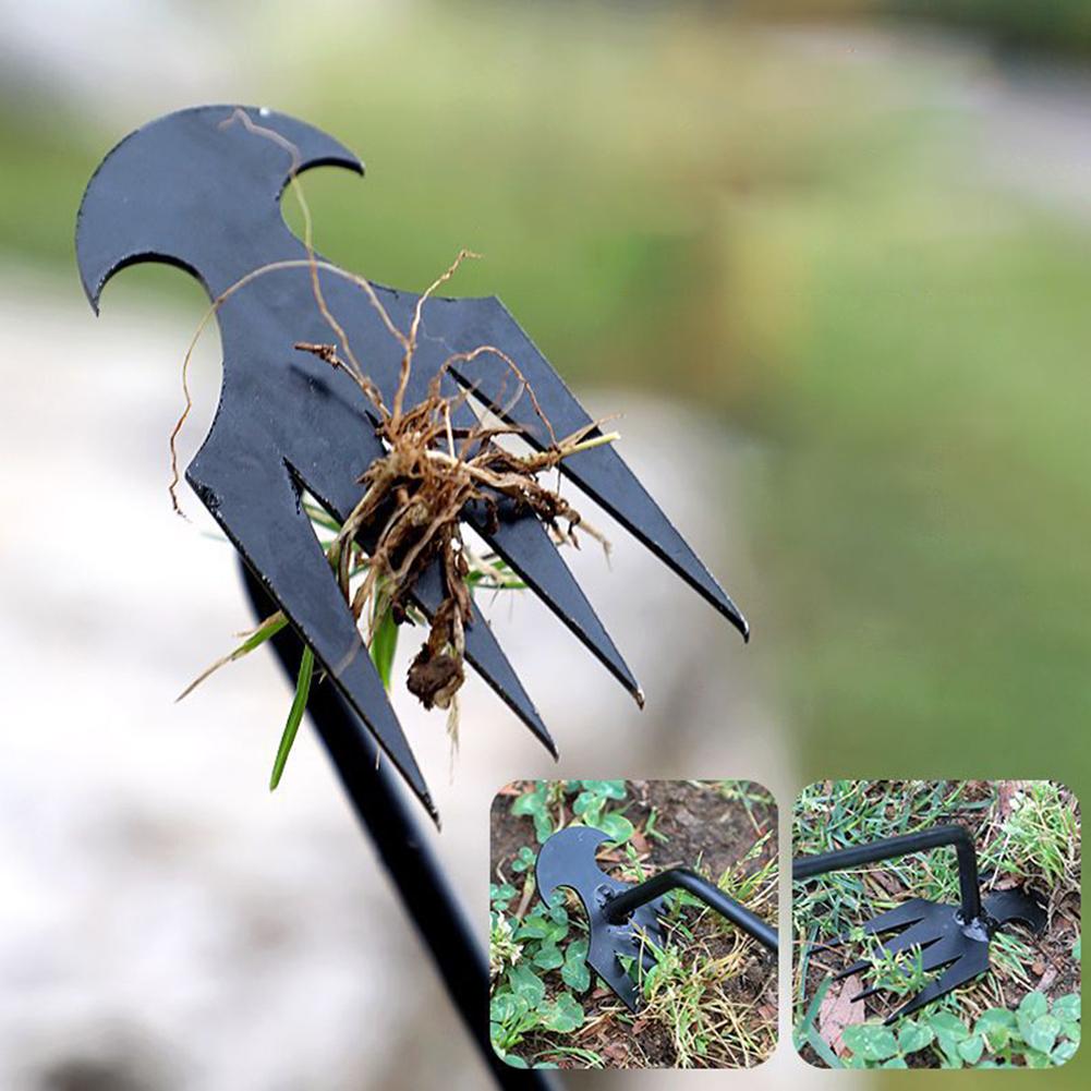 1/2 Stück 30/40/50CM Garten-Unkrautstecher 4 Zähne Manueller Unkrautstecher Manganstahl Geschmiedeter Garten-Unkrautstecher Entferner Garten-Rasen-Unkrautstecher