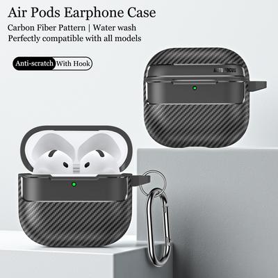 Affärsdesign med kolfibertextur Hörlursaccessoarer för Airpods 1 2 3 4 Skyddande Fodral Lämpligt för Airpods Pro/Pro2/Pro3
